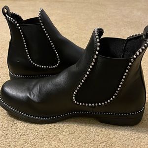 Black studded booties